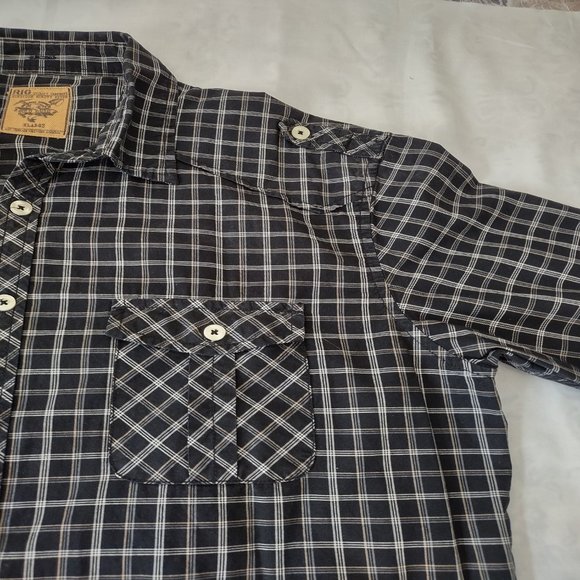 RIG Utility Clothing Check Button down Men’s XL shirt Cotton Long Sleeve - Picture 4 of 8